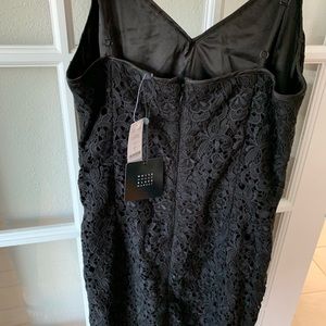 WHBM Black Lace Dress tags still on dress.